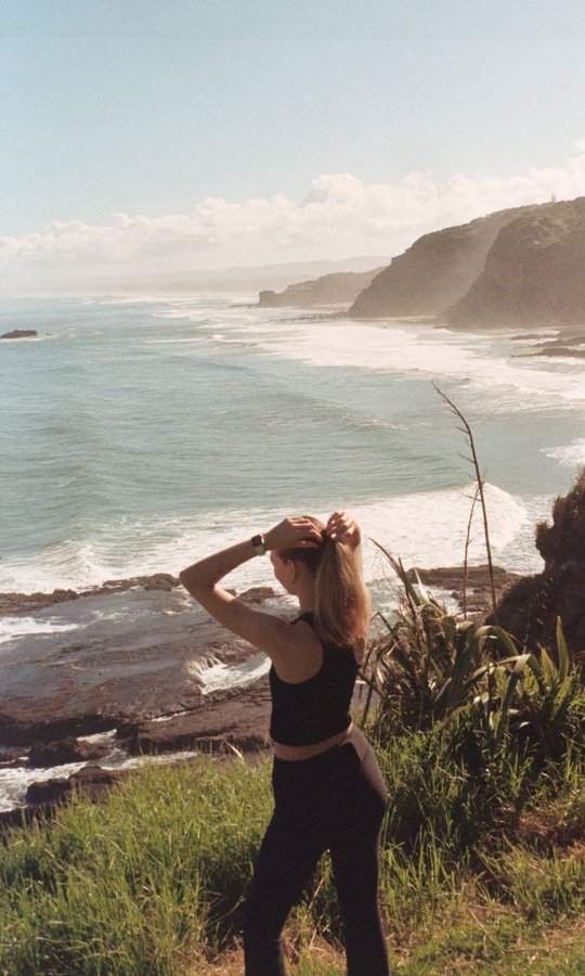 Looking out over the sea from the rocks